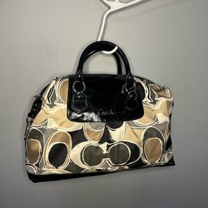 Coach Ashley Scarf Signature Sateen Large Satchel Handbag